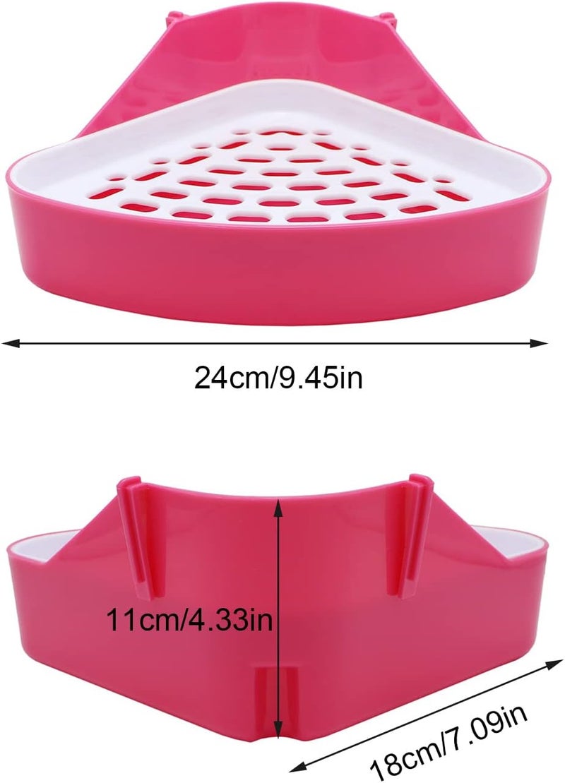 Litewoo Rabbit Litter Box Toilet Bunny Corner Litter Pan Pet Toilet Potty for Guinea Pigs Hamster Chinchilla Ferret Rabbit Small Animal (Pink) - Image 2